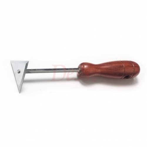 Triangular Blade Corner Scraper, Round Wood Handle