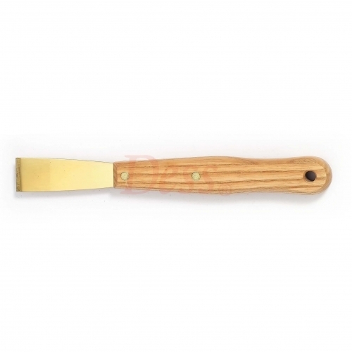 Brass Chisel Scraper, Long Wood Handle
